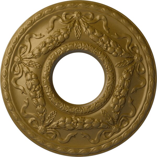 Ekena Millwork Hurley Ceiling Medallion (Fits Canopies up to 7 1/4"), 22 1/8"OD x 7 1/4"ID x 1 3/4"P, Gold CM26HUGLS - main